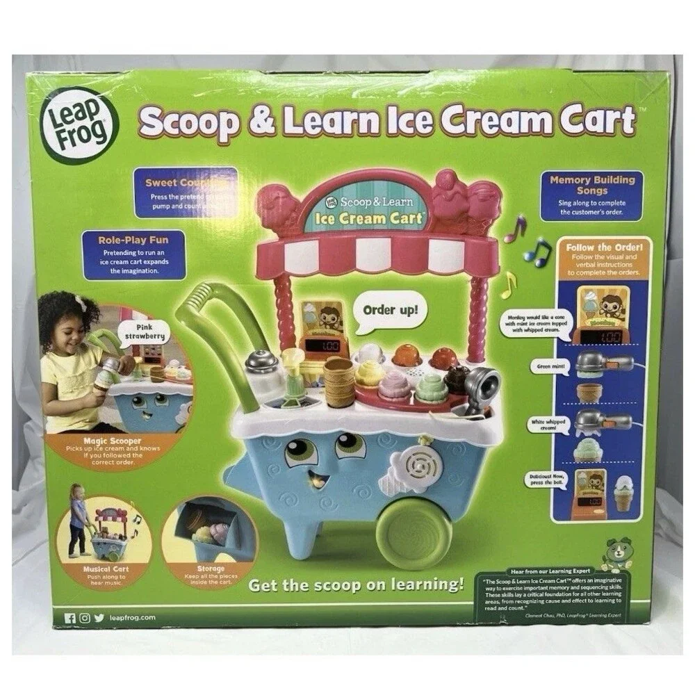 New Leap Frog Scoop & Learn Ice Cream Cart (Blue) Learning Toy Authentic/Sealed
